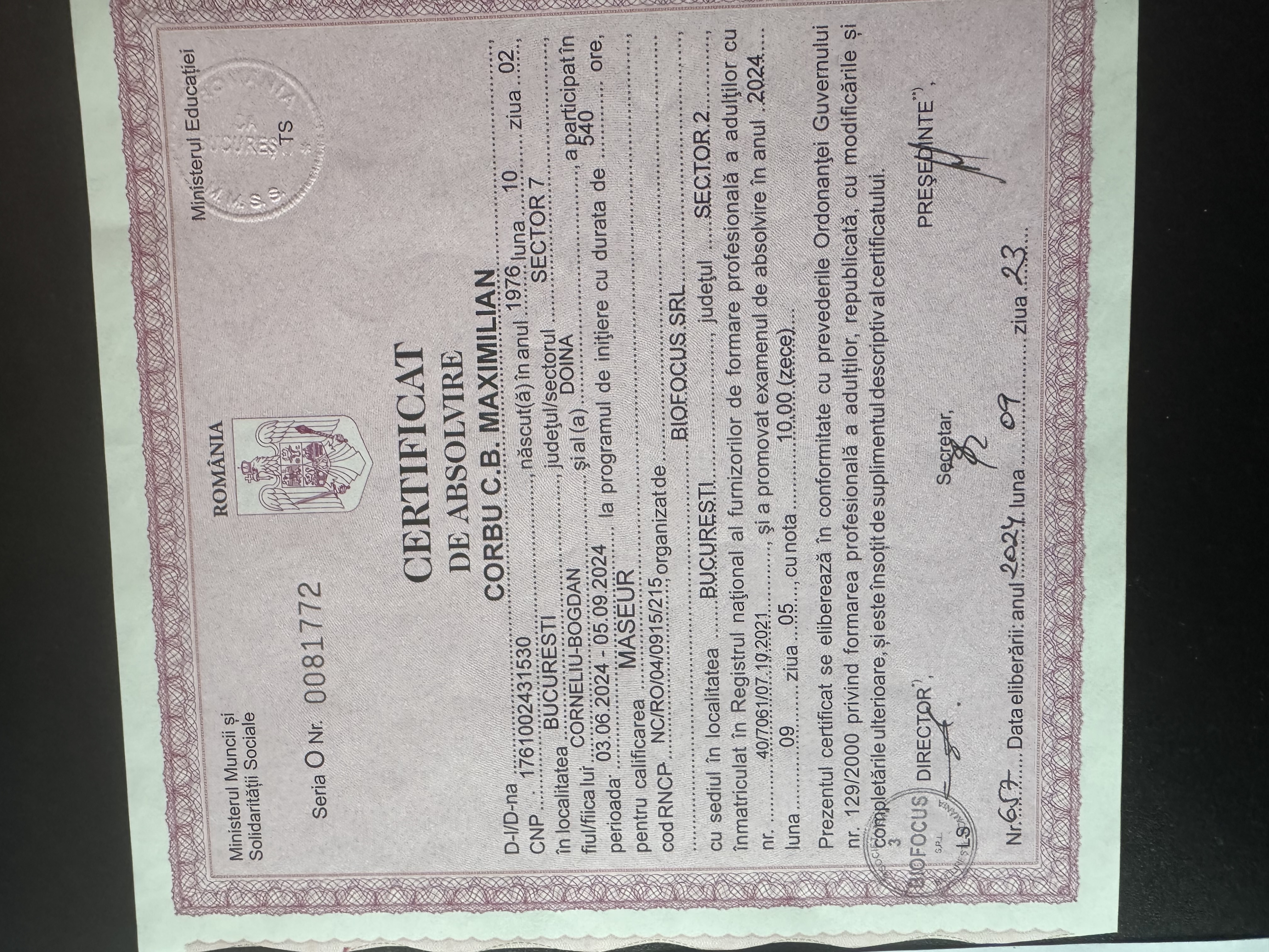 Certificat 4